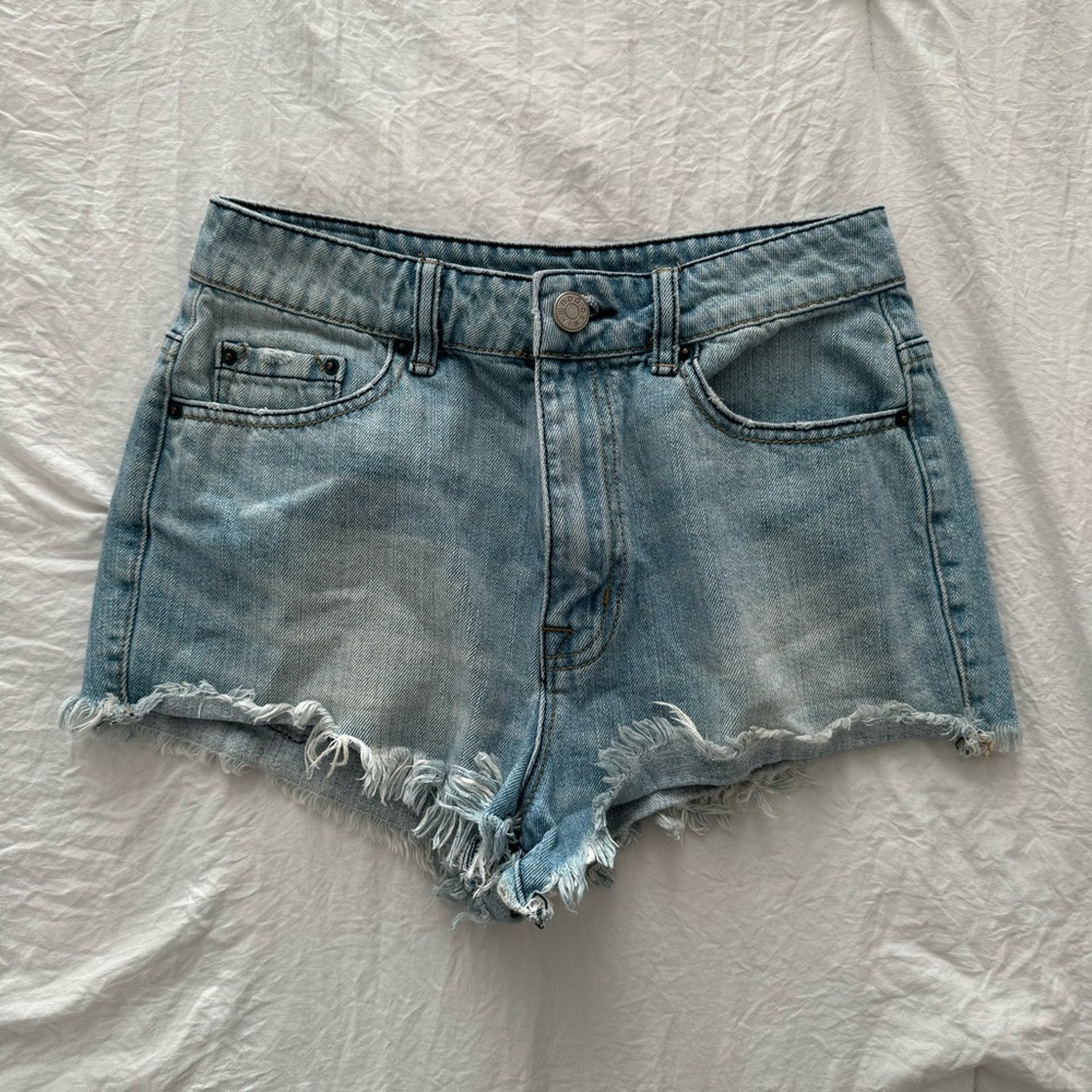 BDG super high rise cheeky denim shorts